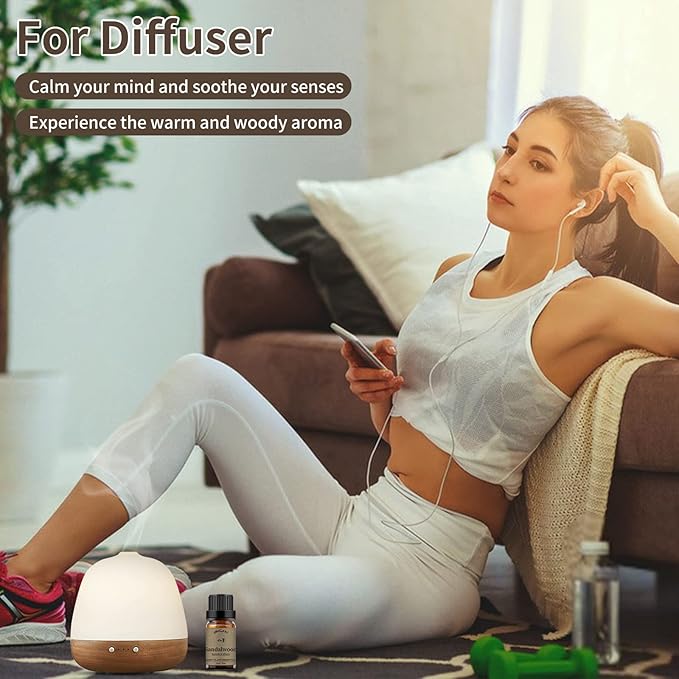 yethious 3 Pack Rose Sandalwood Vetiver Essential Oil Set Organic Pure Aromatherapy Oil for Diffuser Rose Oil Essential Oil