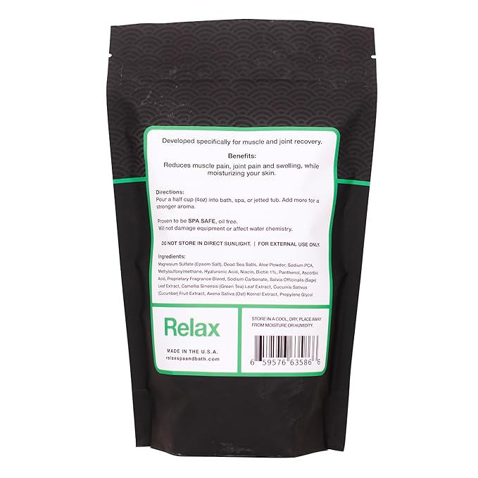 Relax Spa & Bath, Epsom Salt Aromatherapy Bath Salts, Epsom Salt Bath Soak, Dead Sea Salt for Soaking, Hot Tub Spa Aromatherapy, Bath Crystals with Vitamins & Minerals (Relief)