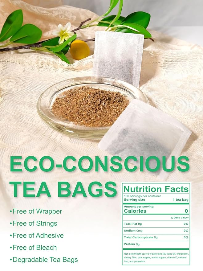 TeeLux Lemongrass Tea Bags, Pure & Natural Lemongrass Herbal Tea, Refreshing & Smooth Taste, Caffeine Free, 100 Count