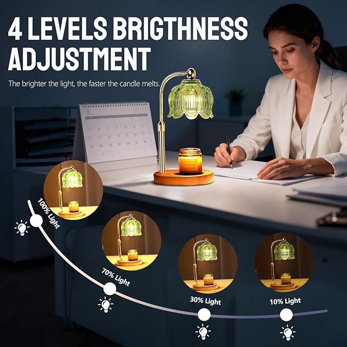 GEEZO Fragrance Candle Warmer Lamp,Electric Candle Warmer with Timer & Dimmer,Mom Christmas Birthday Gifts for Women, House Warming Gifts New Home Bedroom Decor