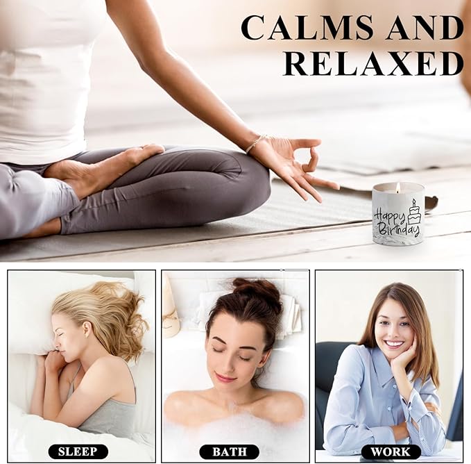 Happy Birthday Candle Gifts,6oz Lavender Scented Soy Wax Candle, Birthday Gifts for Women,Funny Candle Decor Ideas Unique Birthday Gift for Best Friend Girlfriend Teacher Boss Sister Bestie