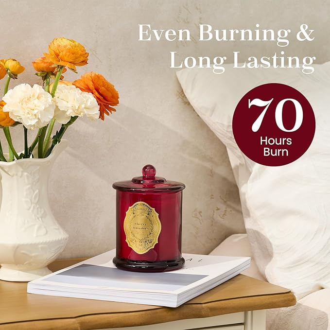 M&SENSE Tomato Leaf Candles for Home Scented, 2 Wick 12.7oz Soy Wax Candles Non Toxic,70 Hours Long Burning,Luxury Candles Gift for Stress Relief, Meditation, Yoga