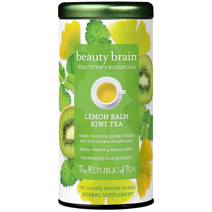 The Republic of Tea Beautifying Botanicals Beauty Brain Herbal Tea, 36 Tea Bags