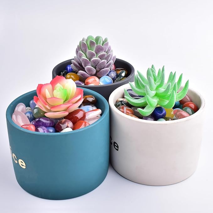 Colorful Agate Healing Crystal Stone Set - 24 Pieces, 0.6" Natural & Polished Stones for Healing, Meditation, Reiki, Chakra, Crafting & Decoration