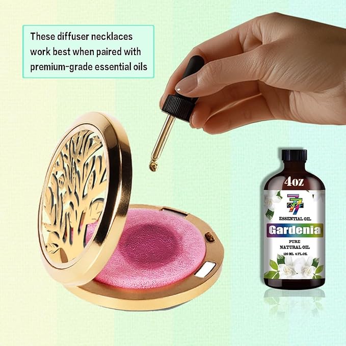 Aromatherapy Diffuser Necklace-Tree of Life Essential Oil Necklace,Aromatherapy Diffuser for Men and Women,Portable,Suitable for Yoga,Meditation,Travel,Stress Relief Gift(Gold 30mm)