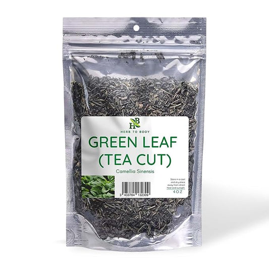 Herb To Body Green Tea Leaves Cut – 4 oz, Wildcrafted Camellia Sinensis, Loose Leaf Green Tea for Herbal Brews and Traditional Uses