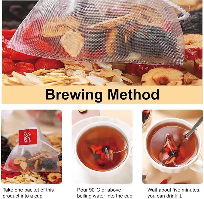 2025 New Ginseng Eight Treasure Herbal Tea,Red Date Wolfberry Mulberry Goji Health Tea Bags for Women & Men,30 Bags(2PC)