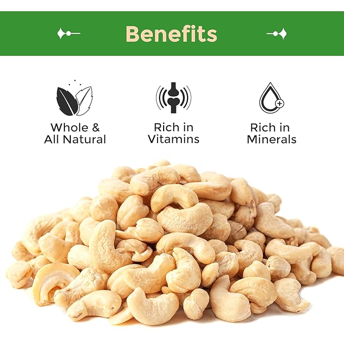 Sincerely Nuts - Raw Cashews Whole and Unsalted | Healthy Snack, Source of Protein | Keto and Paleo Friendly Gourmet Quality Vegan | Cashew Nuts 3(LB) Bag