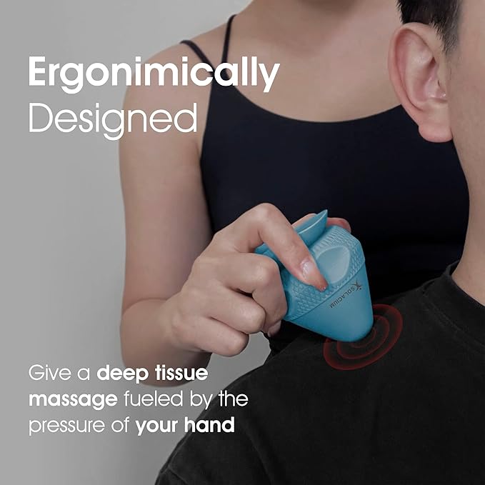 Solacium Mountable Massage Therapy Tool - Multi-Surface Suction Cup Wall Massage Tool for Sore Muscles, Myofascial Release, Stress Relief, Trigger Point and Deep Tissue Massage (Light Blue)