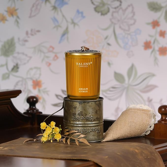 Jar Candles for Home Scented | Aromatherapy Candles Gifts for Women & Men | Natural Soy Candle | 8.4oz Traditional Style | Amalfi Citrus