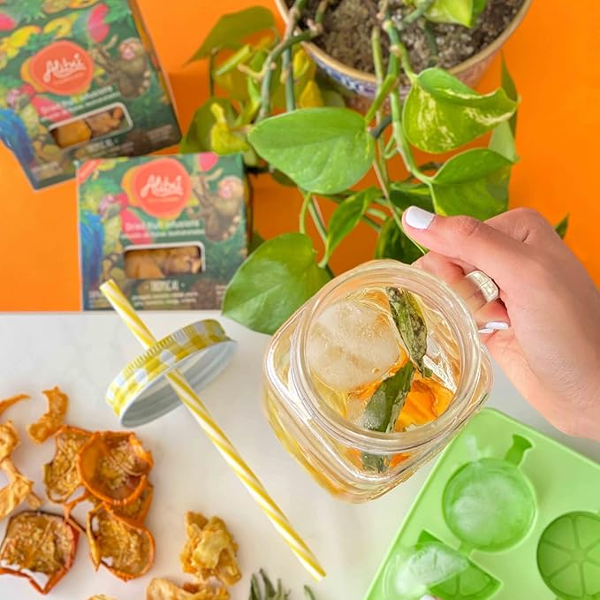 Alibú Dried Fruit Tea Infusions - Tropical - Naranjilla, Mango, Pineapple – Certified Vegan, 100% Natural, Hot or Iced, Caffeine Free, Eat and Drink - Box of 2.12 oz