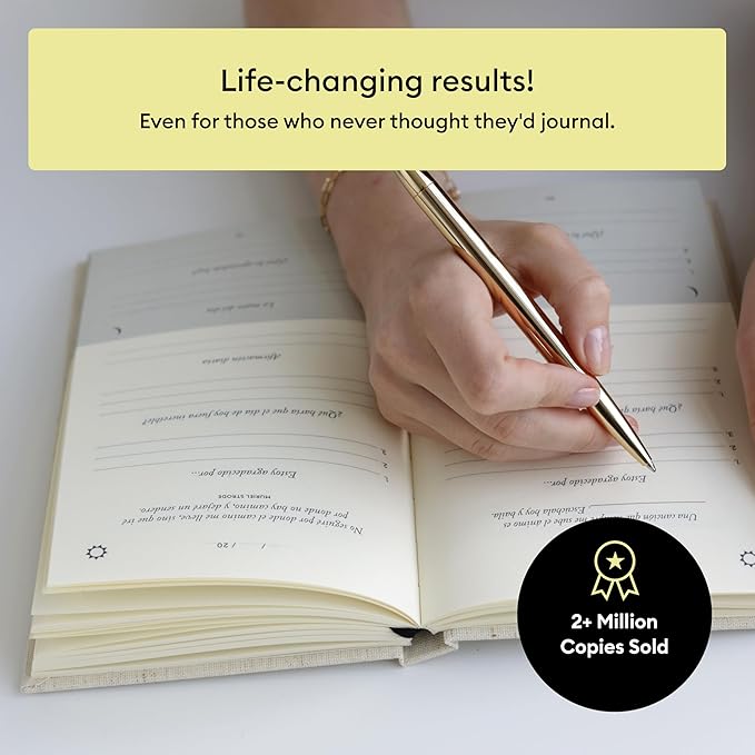 Intelligent Change Spanish Five Minute Journal, Original Daily Gratitude Journal, Reflection & Manifestation Journal for Mindfulness, Undated Daily Journal, Plastic-Free