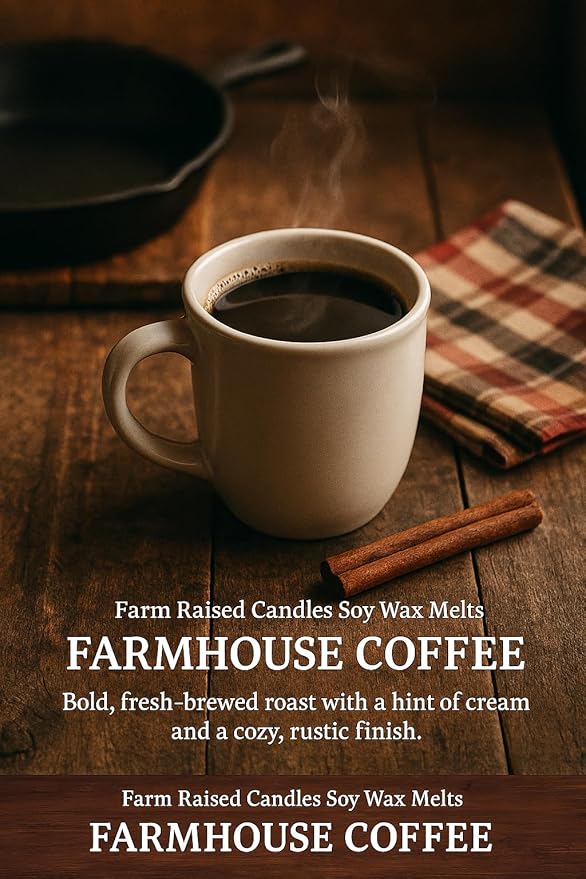 Farm Raised Candles Coffee Wax Melt 16 Ounces Variety Pack (5 Scents) – Hand-Poured 100% Soy Wax Melts – Chai • Farmhouse Coffee • Cold Brew • Black Tea – Fresh from The Farm Soy Melts