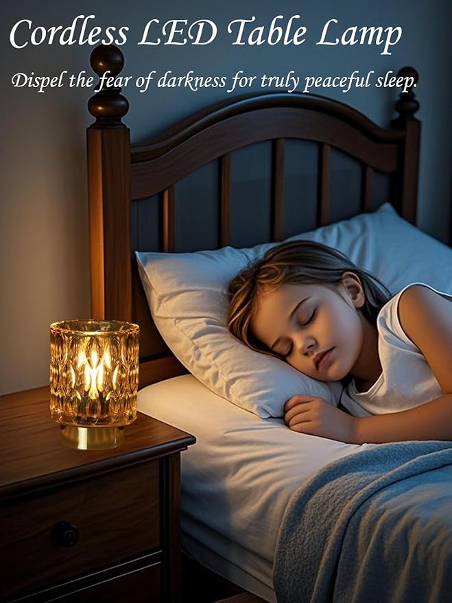 Battery Operated Lamp - Stylish Small Lamps Decorative with Timer & 3 Light Modes, No Plug in Lamps Cordless Battery Table Lamp for Bedroom/Bathroom/Fireplace(Without Remote Control)