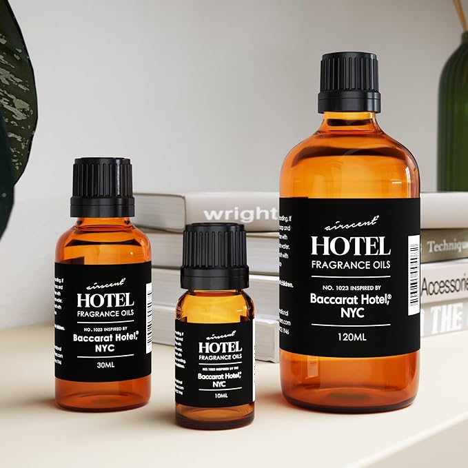 AirScent Hotel Diffuser Oil No. 1023 Inspired by The Baccarat Hotel Scent - Love Affair Fragrance Oil for Ultrasonic and Waterless Diffusers and Crafting - 30 mL, 1 fl oz Glass Bottle with Dropper