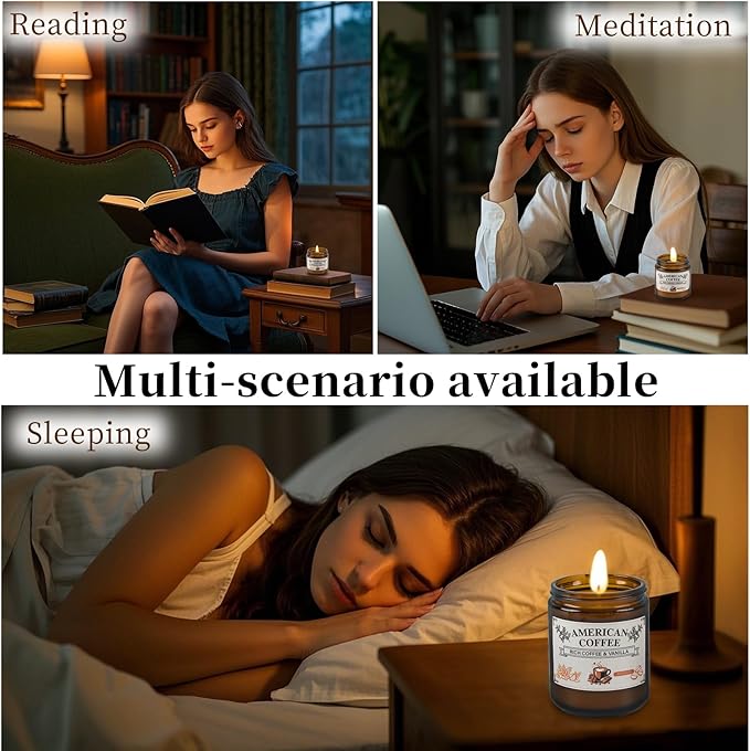 Americano Coffee Scented Soy Wax Candle – 100% Natural Soy Wax, Recyclable Glass Jar & Metal Lid – Long-Lasting Fragrance Candles for Home, Relaxation, Gift (8oz, 40hr Burn Time)