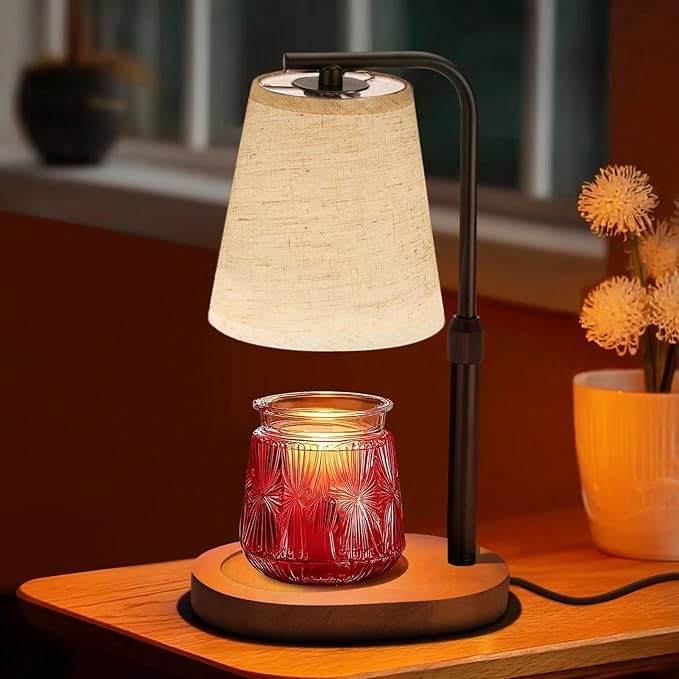 Candle Warmer Lamp with Timer Dimmable, Adjustable Height Candle Warmer Light for Jar Candles with 2 Bulbs, Christmas Birthday Gifts for Women Mom, House Warming Gifts New Home, Room Office Home Decor