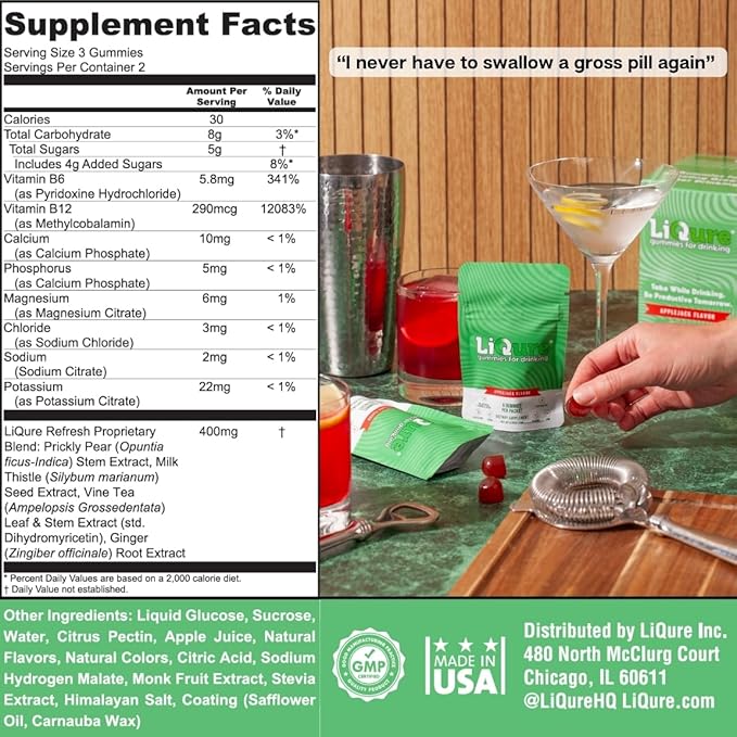 Gummies for Drinking, Feel Better After A Night Out, DHM, Milk Thistle, B Vitamins, Electrolytes, Plant-Based, 72 Gummies (24 Servings) - Post-Celebration Wellness