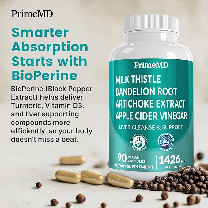 32-in-1 Liver Cleanse Detox and Repair with Milk Thistle, Silymarin, Artichoke Extract, Beetroot Powder - Gallbladder Supplement with Active Liver Health Formula - 1426mg (180ct, Pack of 2)