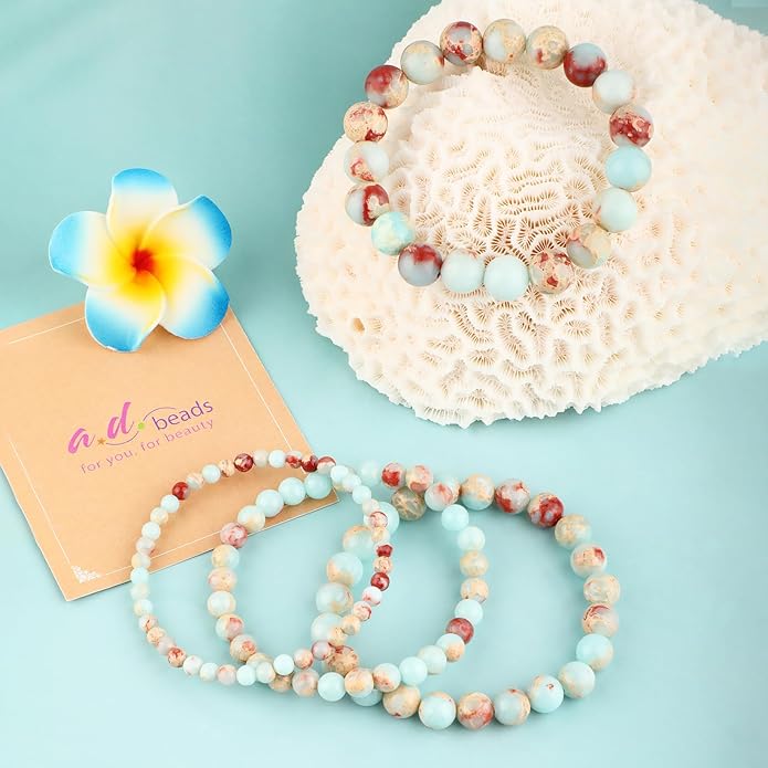 AD Beads 4mm6mm8mm10mm Handmade Bracelet - Natural Gemstone for Peace and Tranquility - Meditation, Yoga, Healing and Energy Gift for Unisex