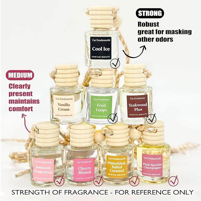 Car Air Freshener Hanging, Vanilla Cream Fragrance Oil Air Diffuser for Car, Long Lasting Car Air Fresheners, Made in USA (2 Pack)