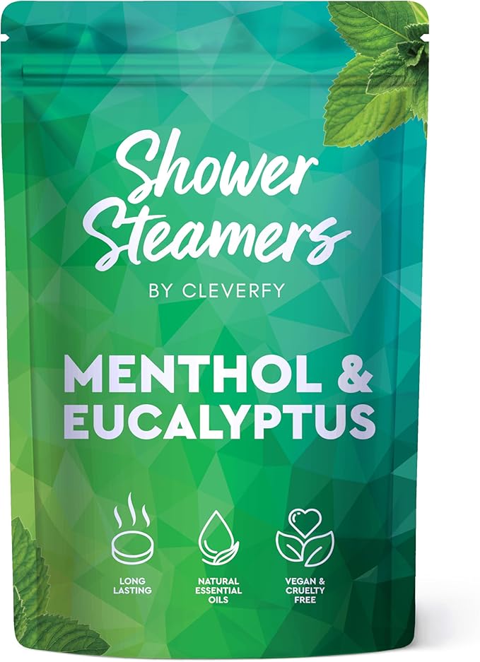 Cleverfy Eucalyptus for Shower Steamers Aromatherapy – Stocking Stuffers for Women, Teens and Wife – Christmas Gifts for Women and Teen Girls – White Elephant Gifts for Adults – 18 Tablets