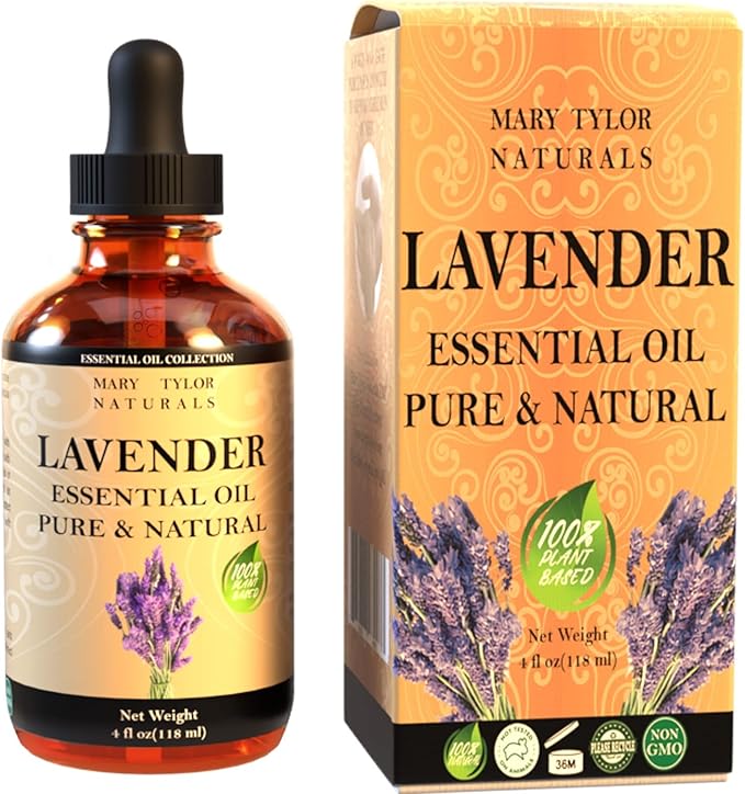 Lavender Essential Oil (4 oz) Premium Therapeutic Grade, 100% Pure and Natural, Perfect for Aromatherapy, Diffuser, DIY by Mary Tylor Naturals