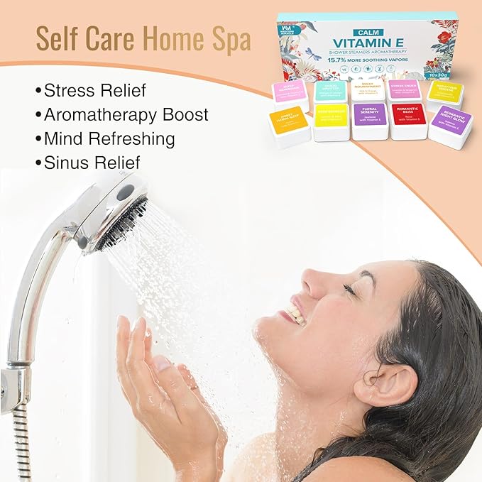 Shower Steamers Aromatherapy 10 Pack - Shower Bombs Birthday Gifts for Women, Men, Mom, Organic Essential Oils, Self Care, Stress Relief, Relaxation Home SPA Christmas