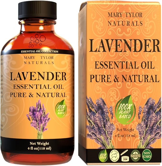 Lavender Essential Oil (4 oz) Premium Therapeutic Grade, 100% Pure and Natural, Perfect for Aromatherapy, Diffuser, DIY by Mary Tylor Naturals