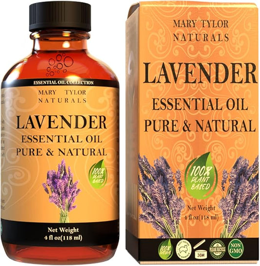 Lavender Essential Oil (4 oz) Premium Therapeutic Grade, 100% Pure and Natural, Perfect for Aromatherapy, Diffuser, DIY by Mary Tylor Naturals