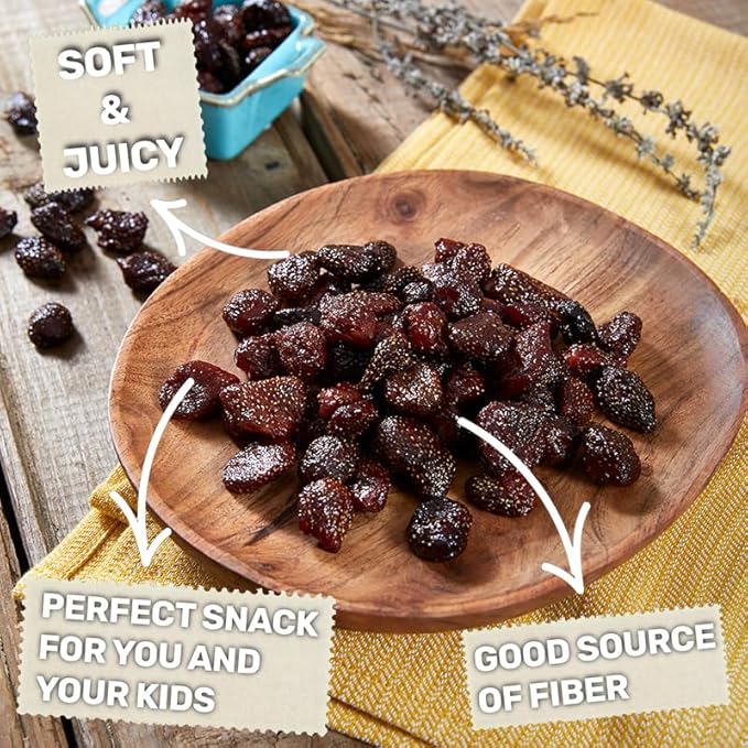 Happy Village Organic Soft Dried Strawberries On the Go – 3 Bags (15 Individual Portion Packs) | Healthy, Organic, Non-GMO, Vegan, Kosher, Gluten-Free Snack Packs