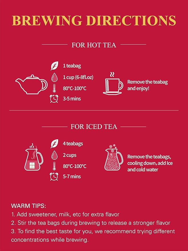 GLDNT Organic Decaf Black Tea Bags, Organic Black Tea Decaffeinated, Smooth Taste, Iced & Hot Tea, 100 Count