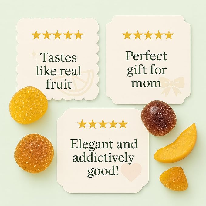 Andy Anand Chocolatier Pâtes de Fruits - Gluten Free French Fruit Jellies, Flown Fresh from France Mix of Natural Assorted Flavors, Guilt Free Indulgence with No Artificial Additives (24 Pcs, 8 Oz)