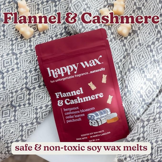 Happy Wax Winter Outdoors Mix Scented Natural, Non Toxic Soy Wax Melts; 6 Total Oz. of Holiday Scented Wax Melts, Collection Includes Winterberry, Evergreen Trees and Peppermint Bark