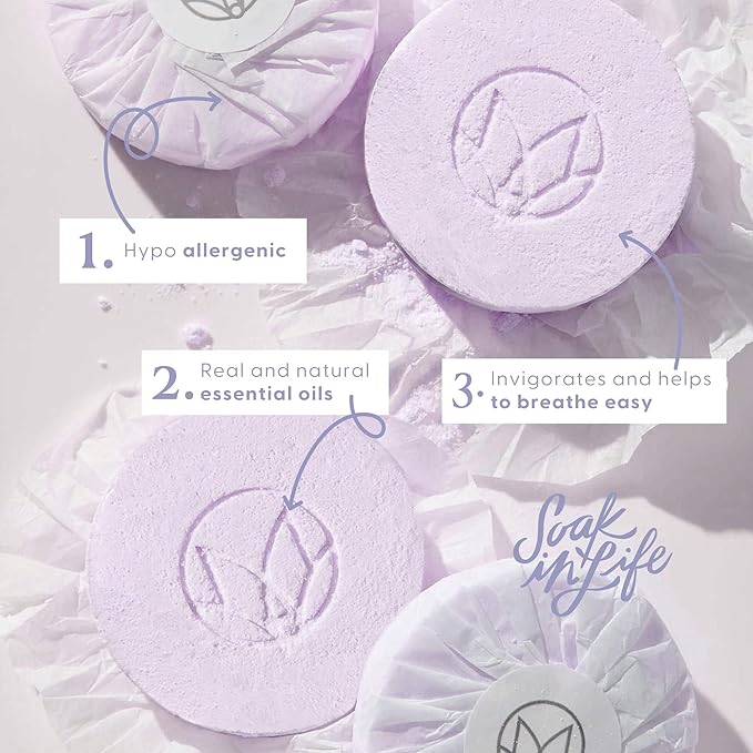 Musee Shower Steamers, Lavender & Lime Shower Steamers, Aromatherapy Gift Set for Women, Handmade in USA, Paraben-Free & Sulfate-Free, Unique Christmas Gifts for Women, 4-Piece Set