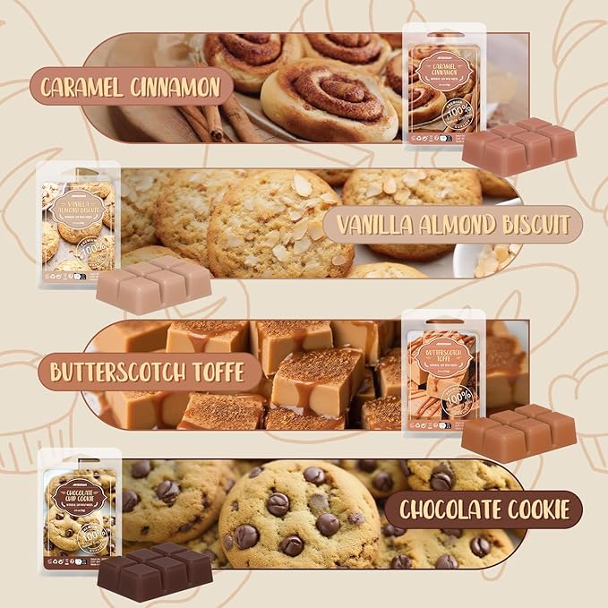 ARVIDSSON Scented Wax Melts, Bakery Soy Wax Melts Cubes for Wax Warmer, Fall Scented Wax Melts, Strong Scent Autumn Fragrance Wax Tarts - Pumpkin Pie, Apple Cinnamon, Vanilla Cupcake and More