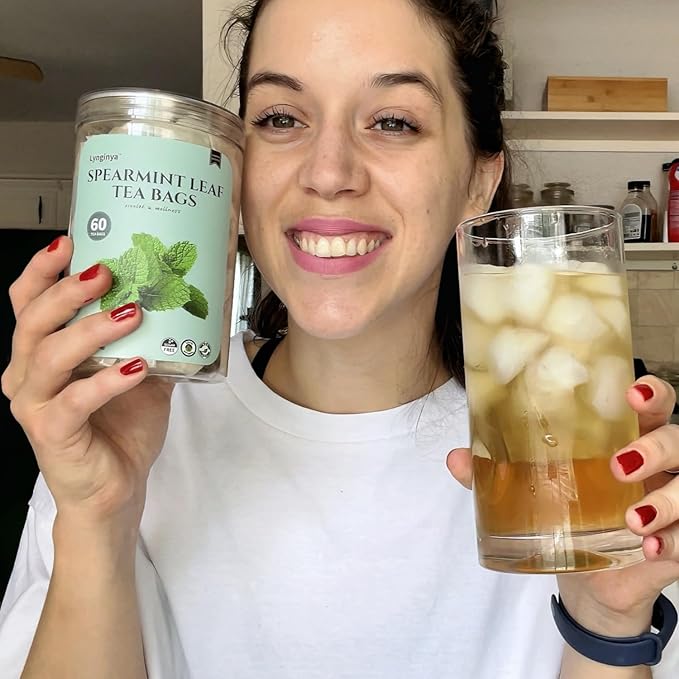 Lynginya Spearmint Tea, 60 Tea Bags (Pack of 2) - Premium Spearmint Leaves - Natural Herbal Tea - Refreshing & Minty - No Sugar & No Caffeine - Total 120 Bags