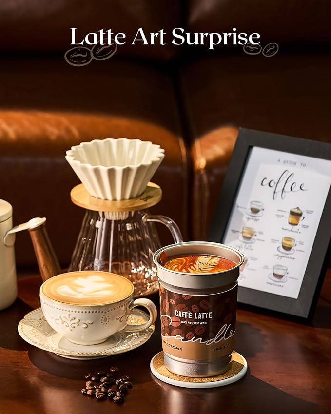 M&SENSE Espresso Candles Black Coffee Scented, 7oz Plant-Based Soy Wax 42 Hours Non Toxic Clean Burn, Stress Relief Aromatherapy Gifts for Coffee Lovers, Cozy Winter Holiday Home Decor