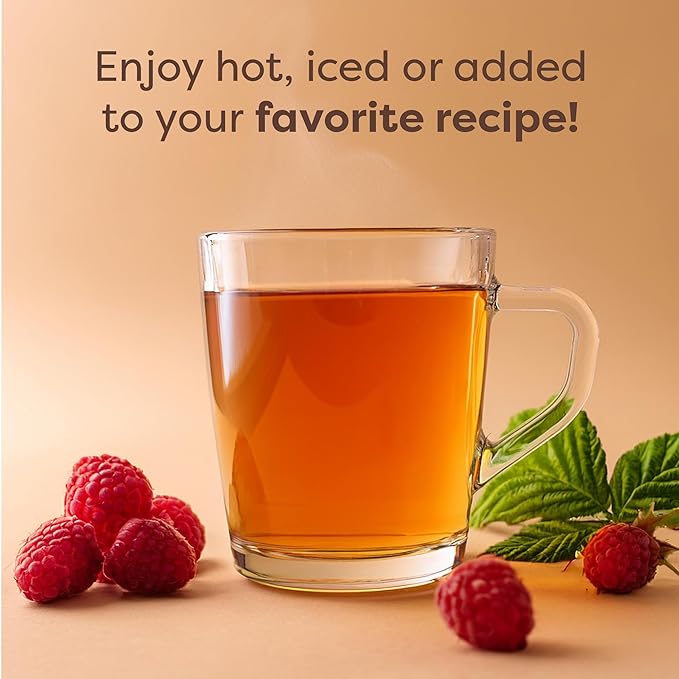 Waka Instant Green Tea Mix, Raspberry Flavored - 100% Tea Leaves, No Additives, Unsweetened Sample/Travel Size Tea Powder - Easy Quick Hot and Iced Teas, Up to 20 Cups or 5 Quarts (.45oz)
