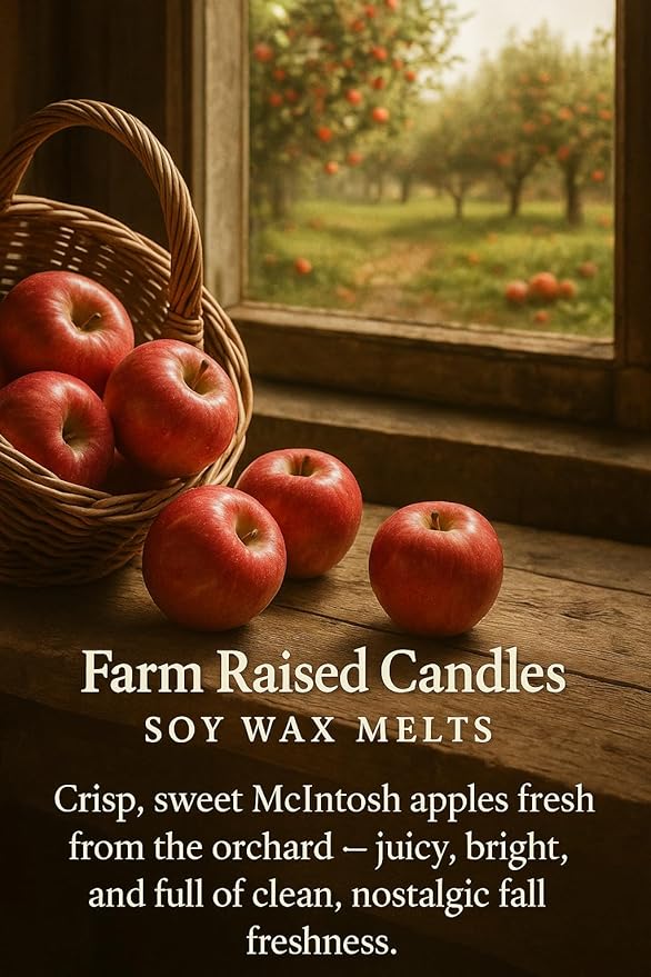 Farm Raised Candles - Wax Warmer Melts, 100% USA Farmed Soy Wax Melts - 5 Pack Variety Soy Wax Cubes Soy Candle Melting Warmer (Mac Apple 5 Pack Singles)