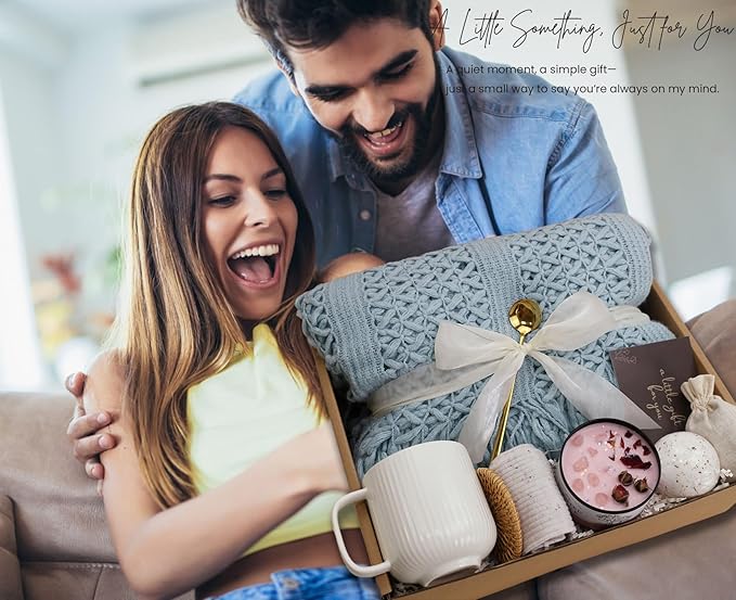 Get Well Gift for Women&Men,Self Care Package - After Surgery, Friendship/Sympathy Gifts for Loss of Loved One, Friendship/Thinking of You/Grief/Bereavement/Miscarriage Gifts (Grey Blue)