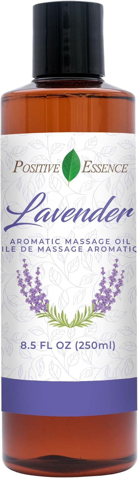Lavender Massage Oil for Massage Therapy, Body Massage Lotion; Jojoba, Sweet Almond Oil for Skin, Vitamin E, and Pure Lavender Essential Oil, Body Oil Aceite para Masajes Relajantes