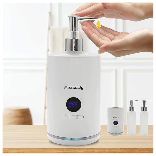 Oil Warmer for Massage, Mezsocly massage oil warmer for scented oil, Oil Warmer, Body Oils Heater for Spa, Salon and Barber Shops, with 2 Oil Bottle Dispensers, Constant Temperature, White