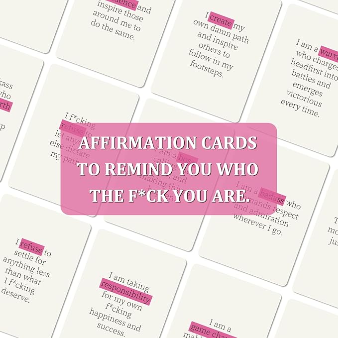Badass Affirmation Cards for Women, 60 Unique Positive Daily Affirmation Cards Deck, Badass Affirmation Motivational Mindfulness Cards for Spiritual Self Care, Birthday Gifts for Women