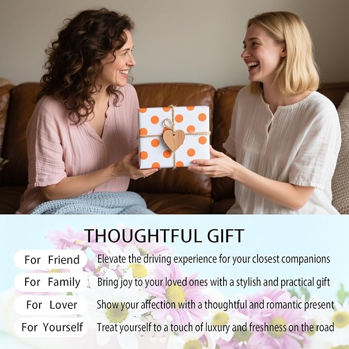 Flower Car Decor,Cute Dasiy Bird Vase Car Air Freshener Vent Clips,Alloy Colorful DashBoard Vent Decorations Aesthetics for Women,Refillable Aroma Diffuser