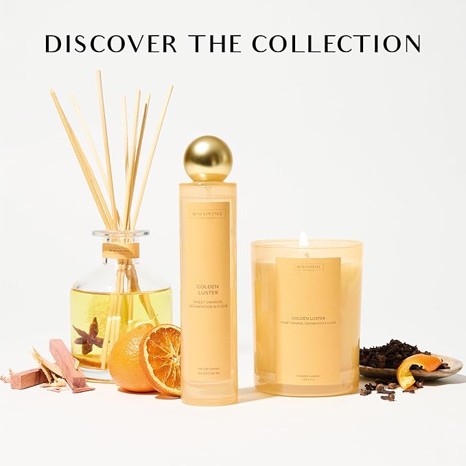 Benevolence LA Reed Diffuser, Orange, Cedarwood & Clove Scent Diffuser for Home with Oil Diffuser Sticks | Sun Kissed Collection Diffusers for Home