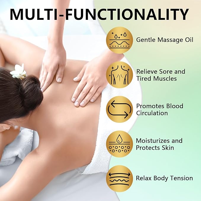 Sore Muscle Massage Oil for Massage Therapy, with Massage Roller Ball & Thumb Saver Massager, Body Massage Oil for Muscle Relaxing, Soothes Joints & Muscles with Arnica, Lavender Oil(8 Fl Oz)