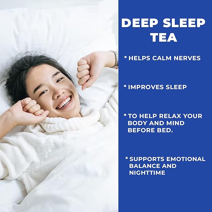 Deep Sleep Tea – Caffeine Free - Bedtime Herbal Tea for Relaxation & Stress Relief with Mulberry, Wild Jujube, Chinese Herbs – Natural Sleep Aid with no Melatonin – 30 Relaxing Tea Bags