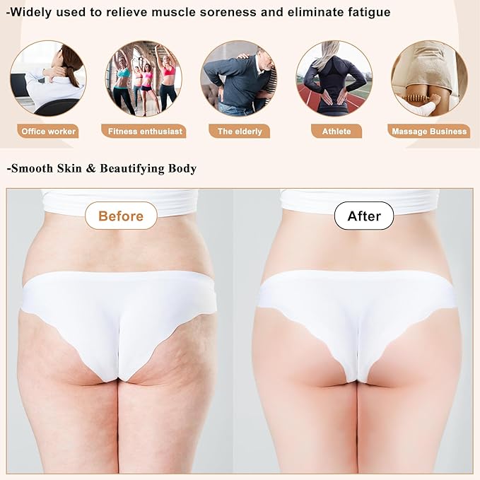 3Pcs Wood Therapy Massage Tools Lymphatic Drainage Massager Wooden Massager Body Sculpting Tools for Maderoterapia,Anti-Cellulite,Pain Relief