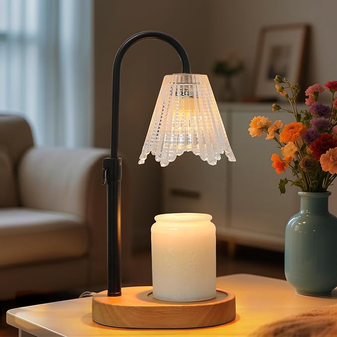 Candle Warmer Lamp with Timer, Dimmable Candle Lamp Warmer Height Adjustable, House Warming Gifts New Home Decor, Gifts for Mom Birthday Gifts for Women, Wax Warmer for Jar Candles